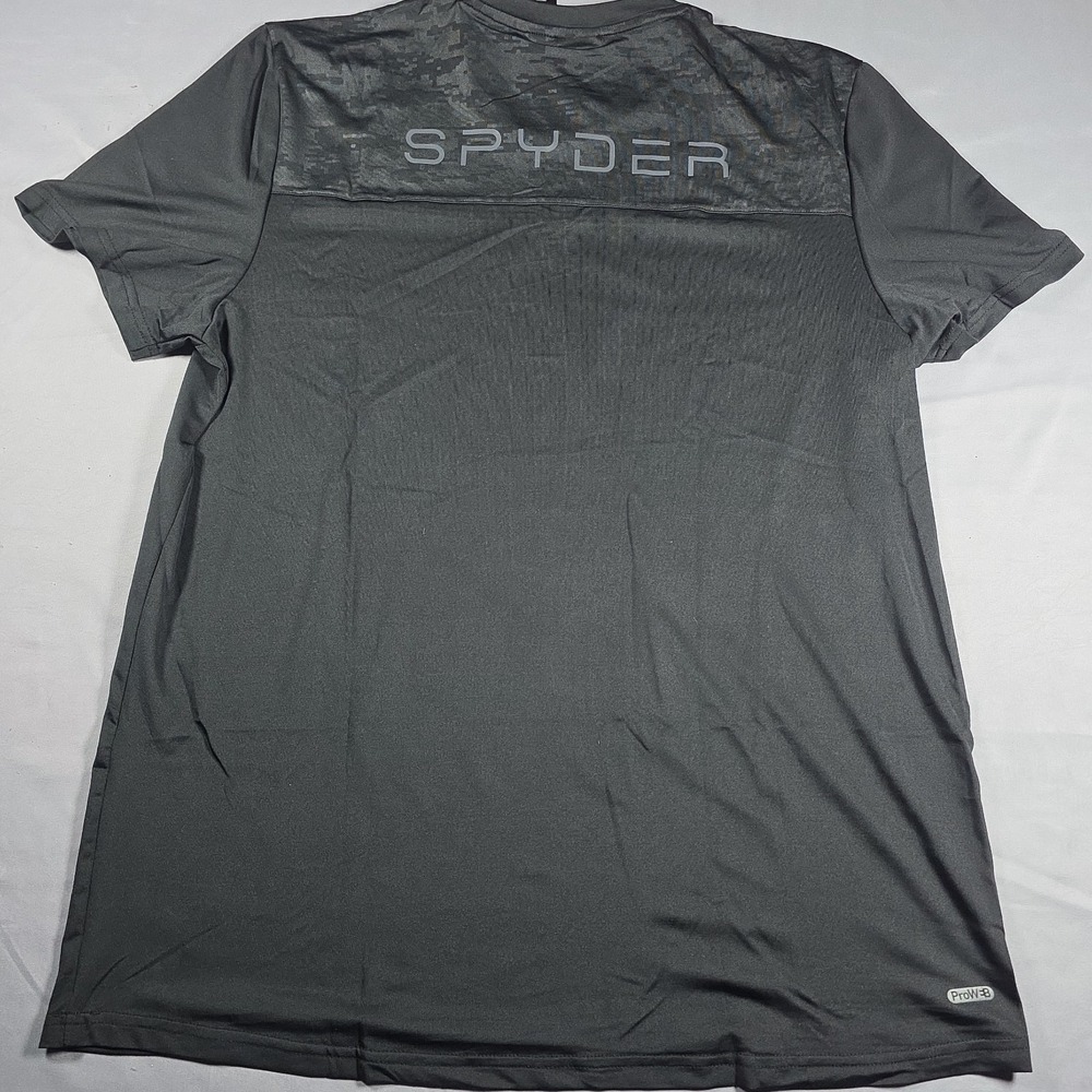 Spyder Active Shirt Mens Size XL Black Short Sleeve Performance - Picture 8 of 9